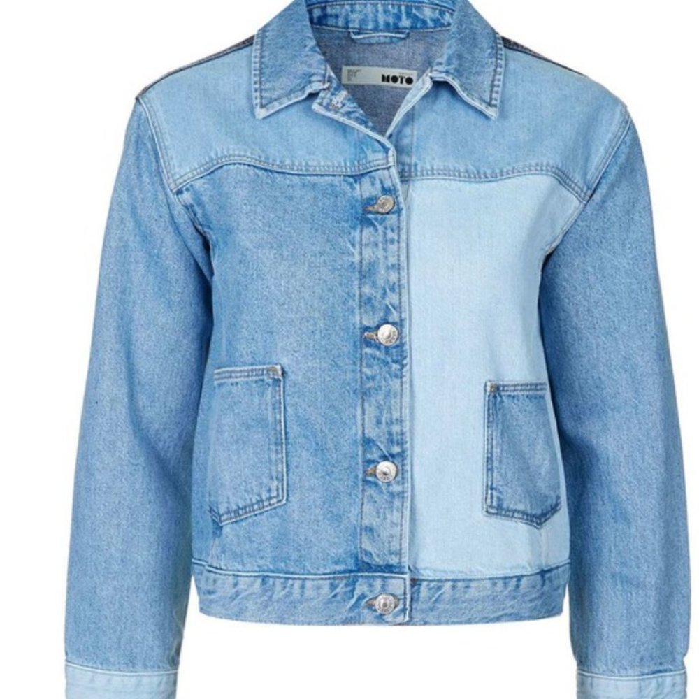 Topshop Color Block Patchwork Jacket - image 1